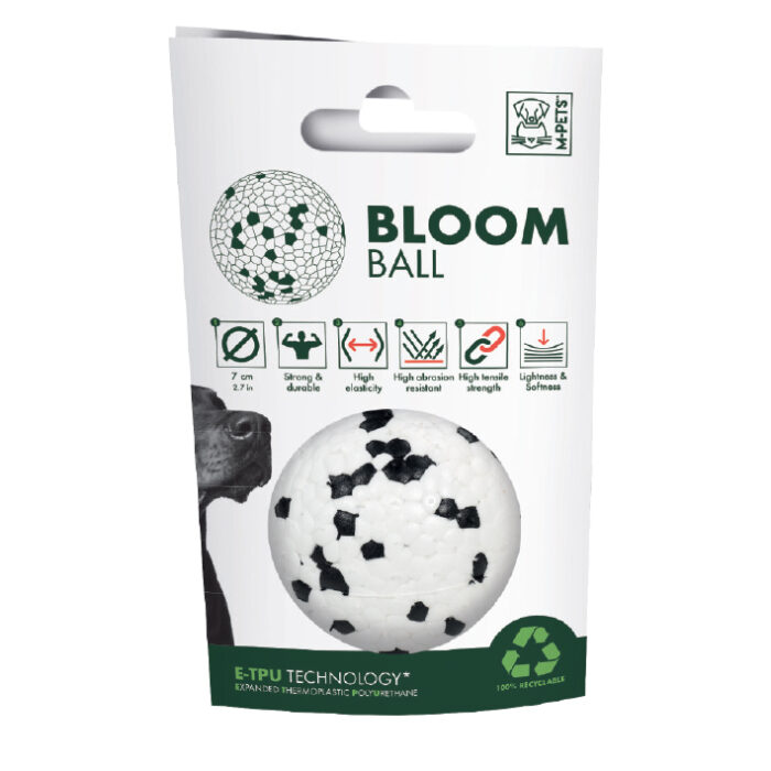 Bloom Ball Dog Toy – Black & White