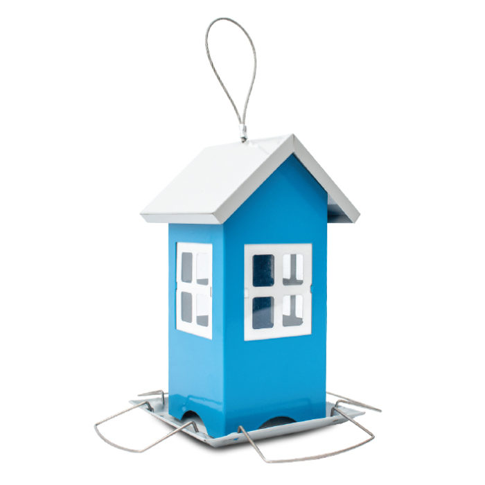 Small Blue House Feeder